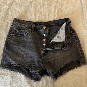 Black wash Levi's 501 Jean Shorts